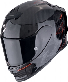 Moto přilba SCORPION EXO-R1 EVO CARBON AIR CYNERGY černo/červená