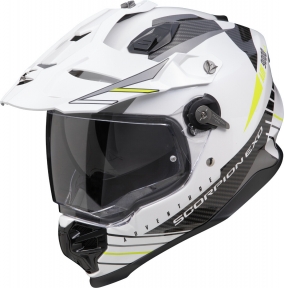Moto přilba SCORPION ADF-9000 AIR FEAT bílo/černo/fluo žlutá